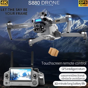 S880 PRO Drone 4K Fotocamera 3-Axis Gimbal GPS Retur Brushless Evitamento Ostacoli Touch Screen RC Quadcopter Giocattoli Regali Pesca Dron