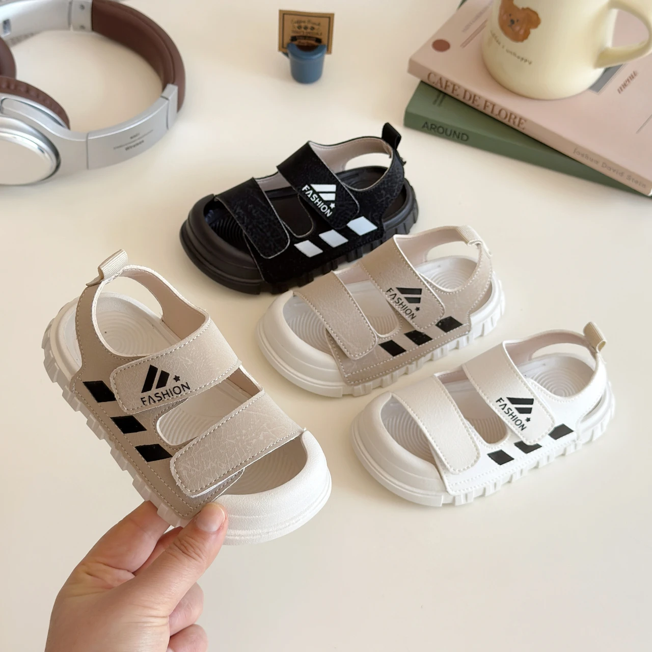 Children's Summer Beach Sandals - Stylish Soft Toe-Covered Footwear