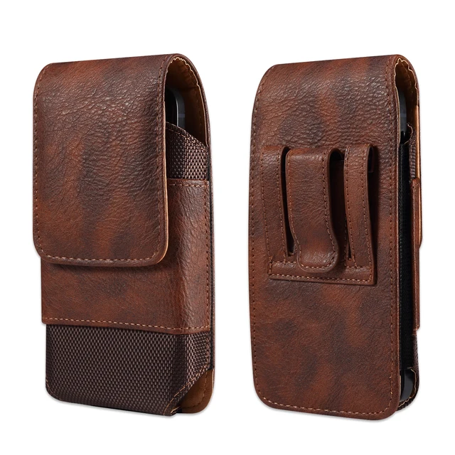 Sac de taille universel en cuir pour hommes, étui à Clip de ceinture pour téléphone portable, pour iPhone Samsung Galaxy Xiaomi Redmi Poco Oppo 7 Pro 1
