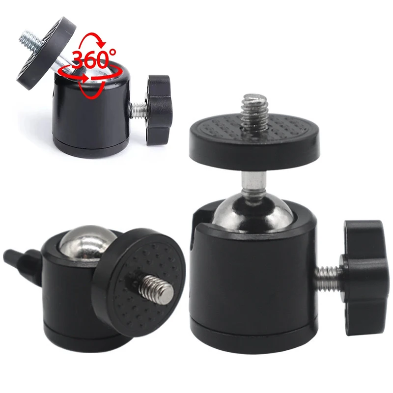 Universal Mini tripod ball head camera head adapter camera adapter with 1/4" Screw Adapter for Digital Camera DSLR Live Stream Light Tripods Accessories