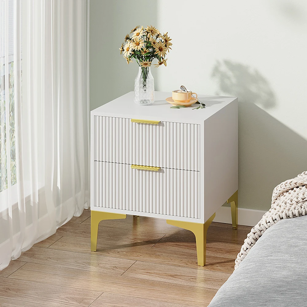 Voltsify Bedside Table with Two Drawers for Livingroom Bedroom Bathroom