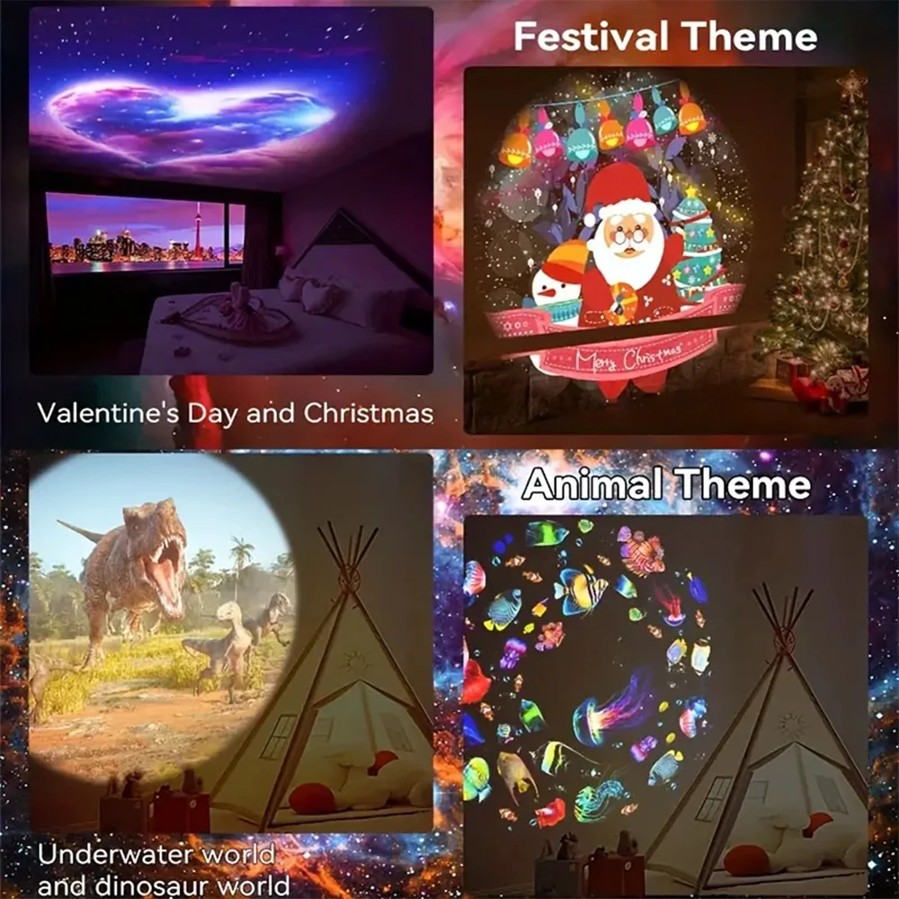 1 pc 13 in 1 Star Projector Night Light Galaxy Projector Bedroom Planetarium Projector  with Timer and Rotation Function 6