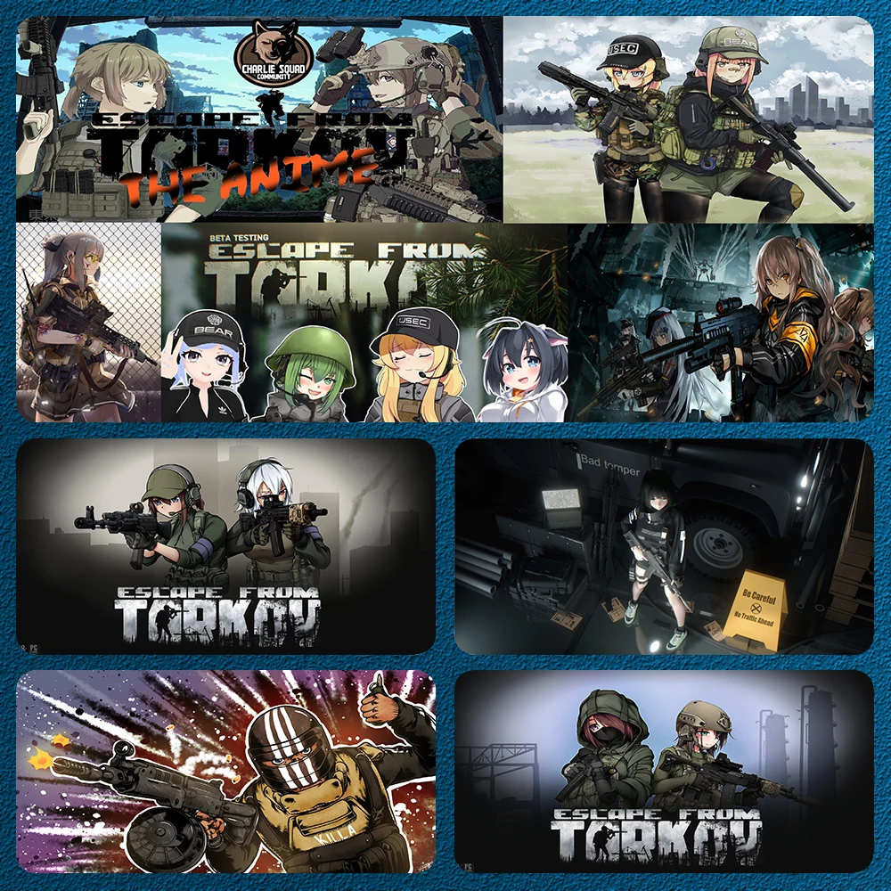 

Escape from Tarkov Gaming Large Mouse Pad Xxl Cartoon Small Character Mouse Mat Game Logo Non-Slip Anime Suitable Surface Gamers