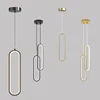 Modern Minimalist LED Pendant Light Chandelier For Bedroom Restaurant Living Room Gold Black Hanging Lamps Decoration Led Lustre 4
