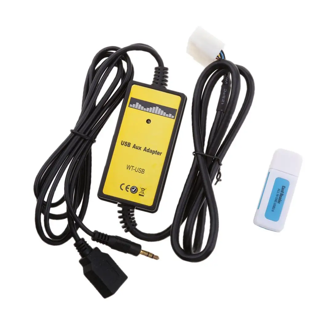 

Автомобильный USB 3,5 мм адаптер интерфейса MP3-плеера вход AUX для 5Pin + 7Pin