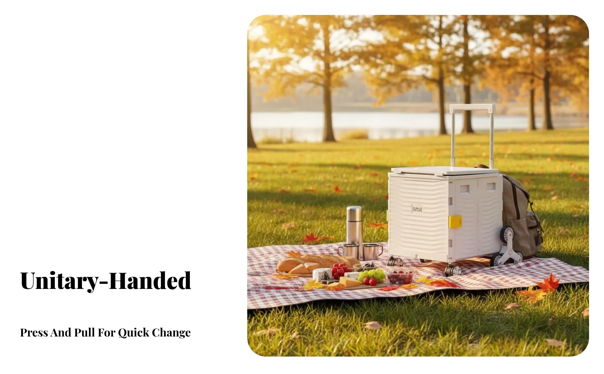 Foldable Storage Box with Casters Multi-Purpose Trolley Cart Includes Lid substantialDuty for Shoppers, Car Trunk, Moving