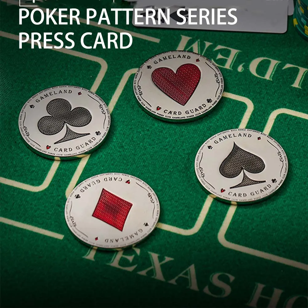 

Metal Game Land Poker Pattern Series Press Card 50mm Spade Heart Clubdiamond Press Card Souvenir Chips Casino Dealer Coin