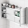 Modern Stainless Steel Kitchen Cabinets Wall-mounted Storage Cabinets Minimalist Multi-functional Home Hanging Kitchen Cabinet 1