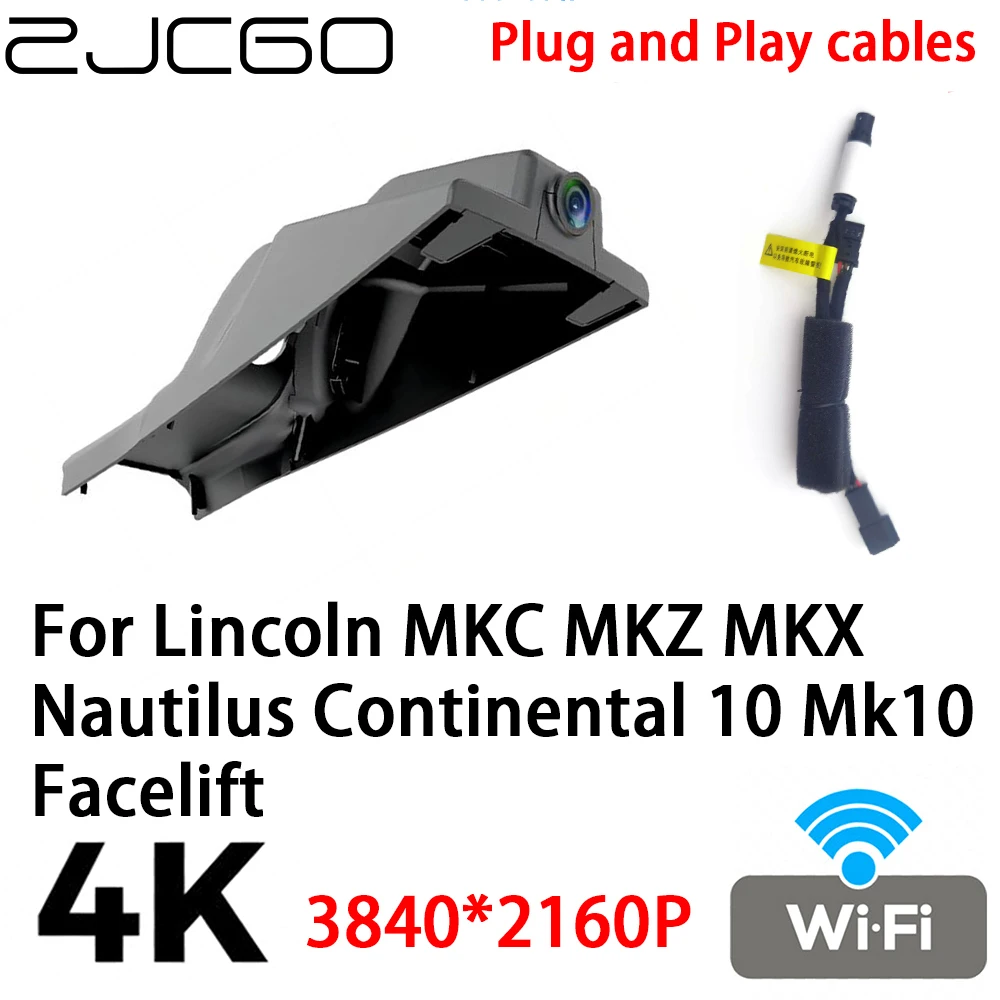 

Видеорегистратор ZJCGO 4K, 2160P, для Lincoln MKC MKZ MKX Nautilus Continental 10 Mk10 Facelift