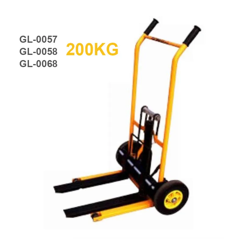 Manual Lift Forklift Light Small Handling Portable Lift Truck Hand-Cranked Stacker 57/58/69 Folding Handle Universal Wheel