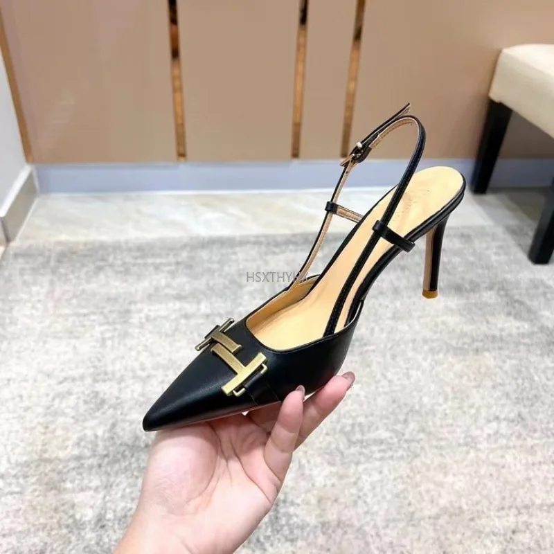 

2023 Women High Heels Dress Pumps Lady Buckle Stripper Luxury Designer Low Heels Plus Size 34-39 Buckle Shoes