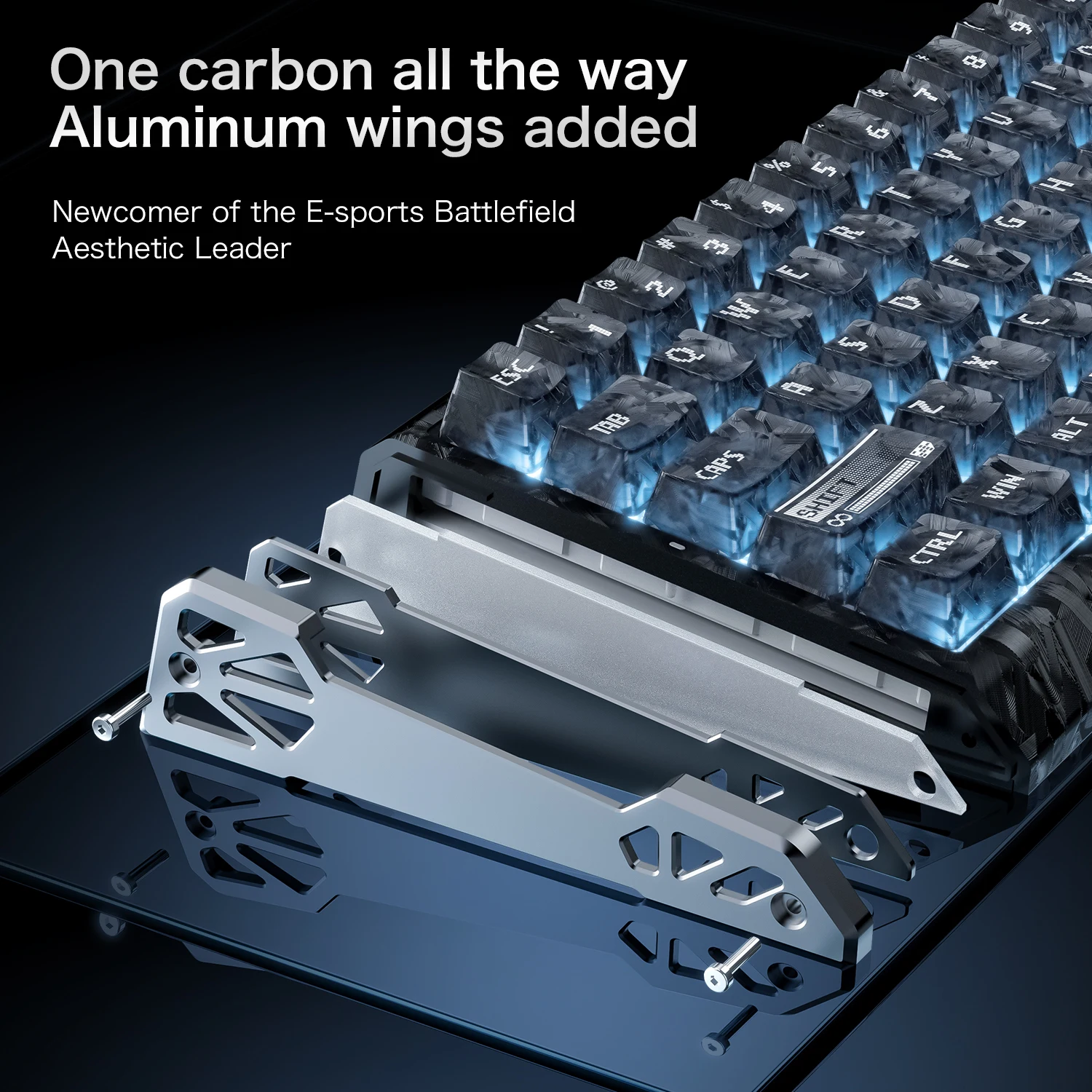ATTACK SHARK R68HE Wired RGB Carbon Fiber keyboard,0.08ms Full