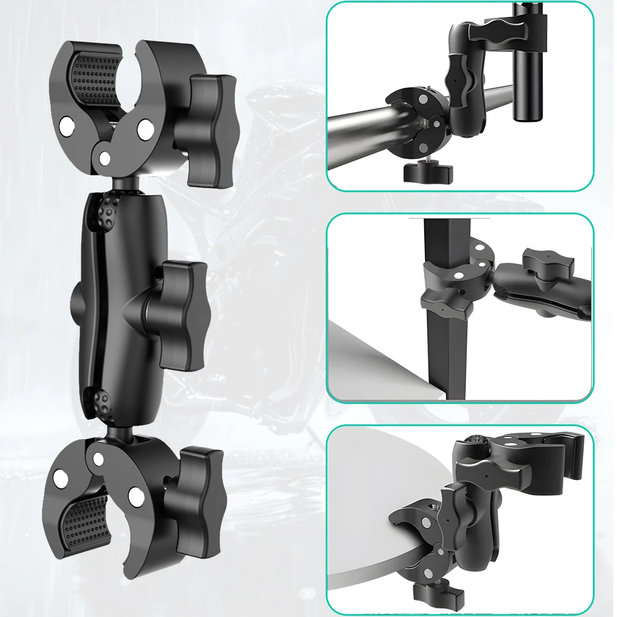 Camera Clamp Mount Double Clip Crab Clamp Handlebar Mount GoPro Insta360 One X2 X3 Sports Camera Accessory Motorcycle Bicycle Compatible