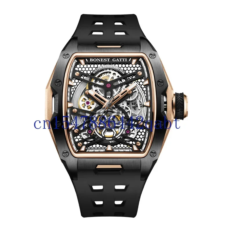 BONEST GATTI watch fully automatic mechanical watch double-sided hollow business