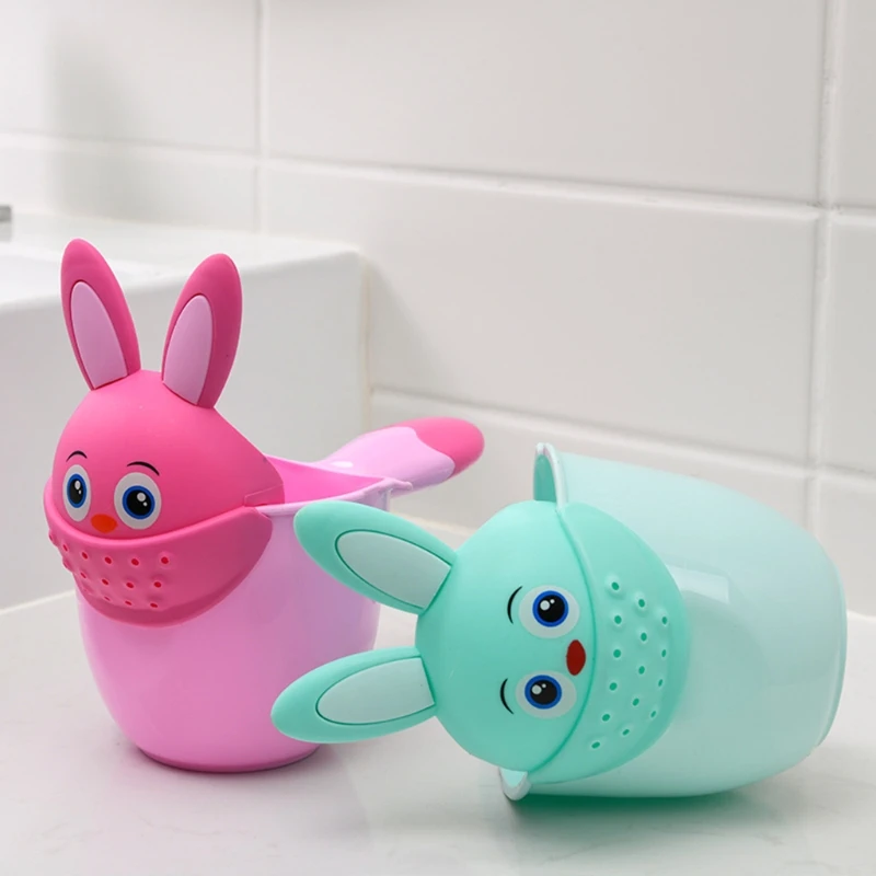 Shampoo Rinse Cup Baby Bath Waterfall Rinser Kids Shampoo Rinse Cup Cartoon Shower Washing for Head Watering Spoon Bathing Cups hair washing cups shampoo rinse cup
