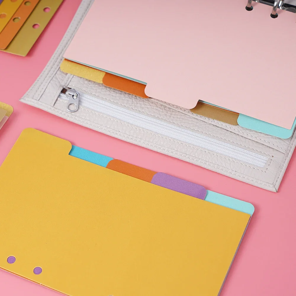 5 pcs/set Binder Index Dividers A5/ Personal size Notebook Inner Pages Separator Diary Planner Paper Category Pages Stationery 6