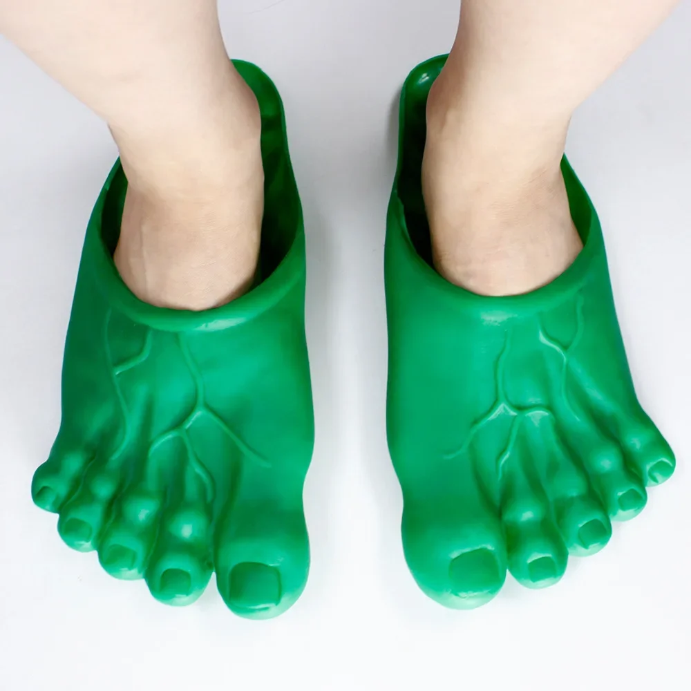Finger Feet Shoes Barefoot Immortals Prank Green Giant Five Funny Toe Slippers Prank Simulation Big Foot Shoes