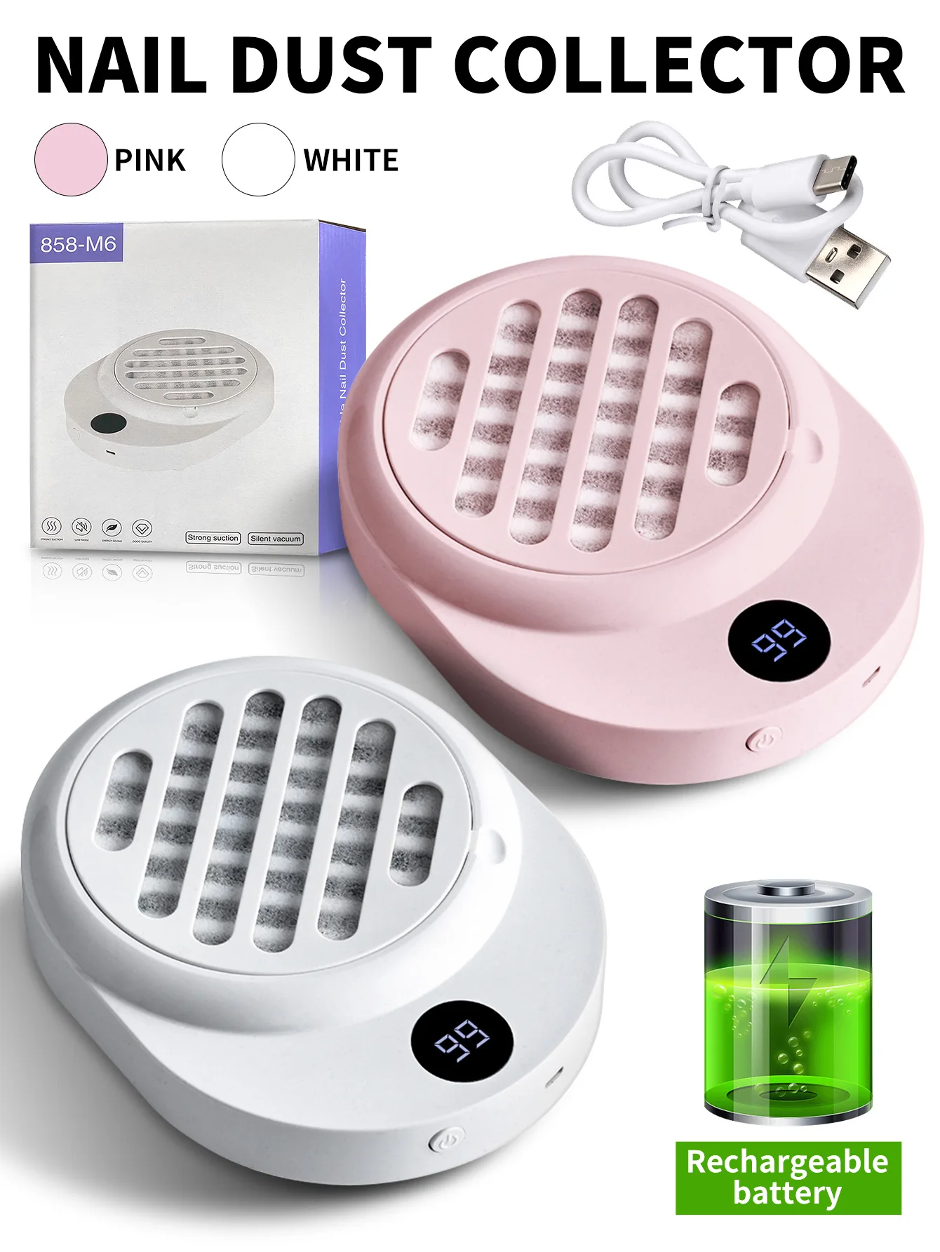 Mini Dust Filter Grinding and Nail Removal Dust Collector Mini Battery-powered N