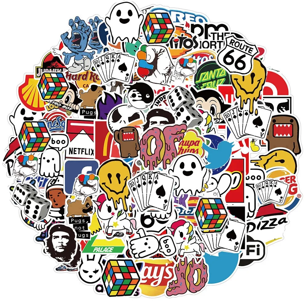 Fashion Stickers 50/100Pcs Cool Brand Aesthetic Motorcycle Phone Car Skateboard Laptop Sticker Decal Classic Kids Toy