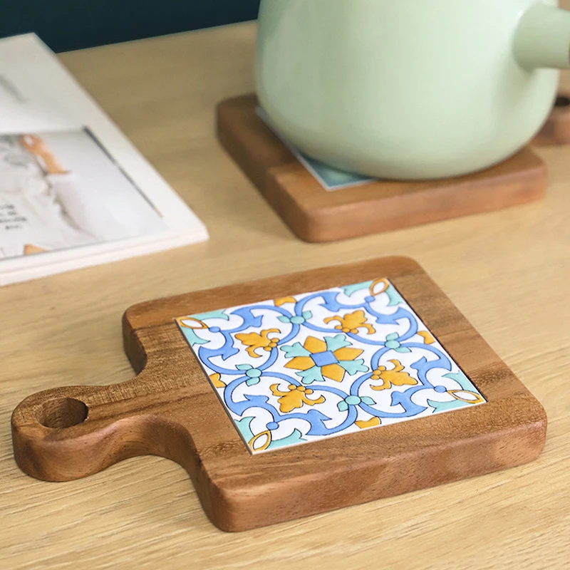 Trivets Hot Pots Pans Holder Mat Kitchen Trivet Pot Acacia Wood