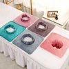 Thickened Velvet SPA Towel With Hole 35x35cm Beauty SPA Massage Table Planking Face Towel Salon Bedside Hole Towel Bed Bandana 2