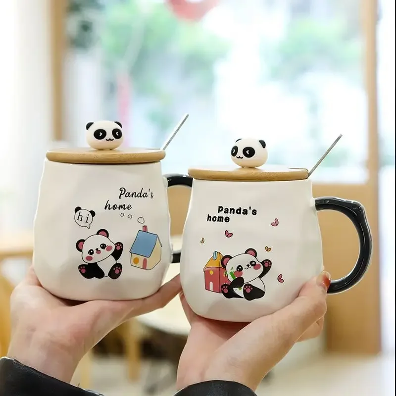 

Cute Mugs Coffee Cups Free Shipping Cute Panda Mug Healthy Ceramic Cup With Lid Spoon Personalized Gifts Cup for Tea Drinkware