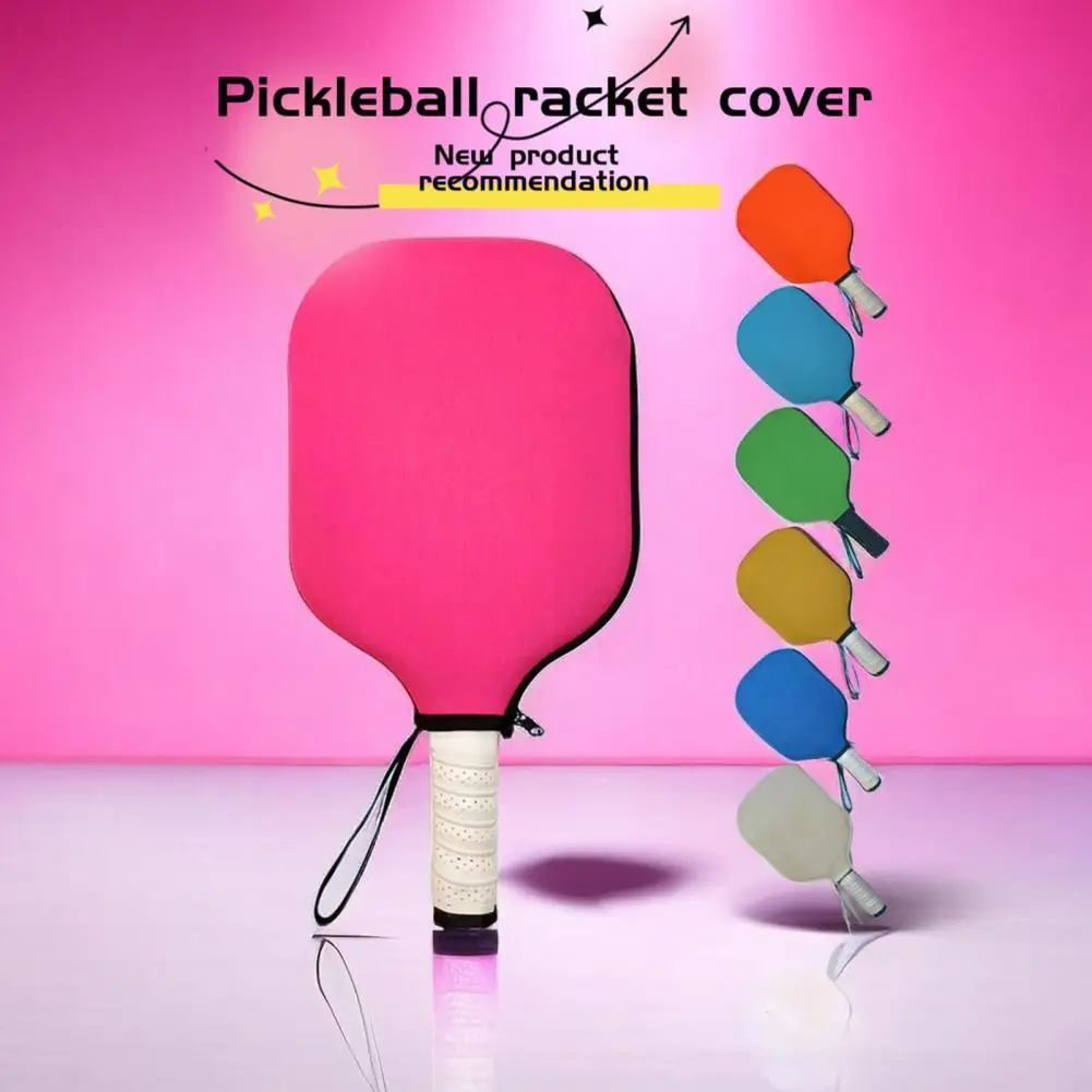 Pickleball Paddle Covers Pickleball Racket Sleeve with Lanyard Waterproof Neoprene Paddle Cover Accessories pickleball paddle covers
