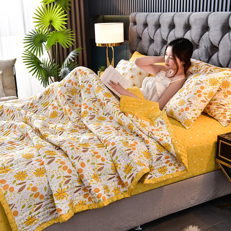 Washed Cotton Summer Quilt Soft Comforter Single Double Blanket Quilt