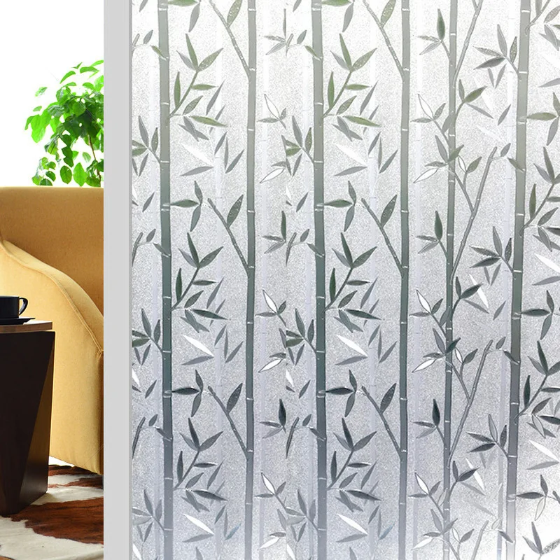 Electrostatic Frosted Glass Paste Bamboo Transparent Shading Heat Insulation Film Window