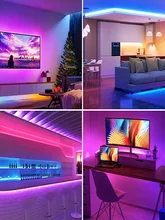 Smart Led Strip Lights With App Controller Flexible 5050 RGB Music Sync Color Changing Light Luminous String For Room Decoration 
