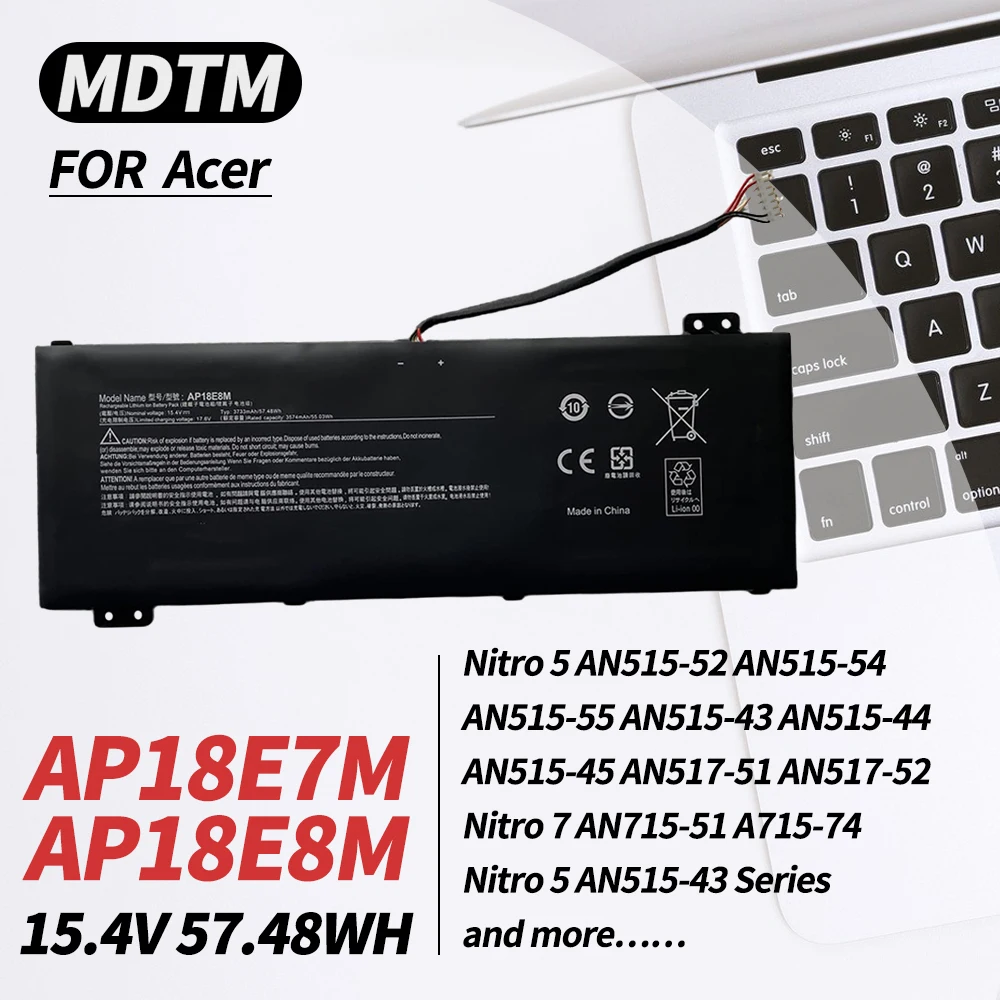 Ap18E7M Ap18E8M Batteria Per Acer Nitro 5 An515-54 An517-51 An515-55 An515-44 Nitro 7 An715-51 Predator Helios 300 Ph315-52