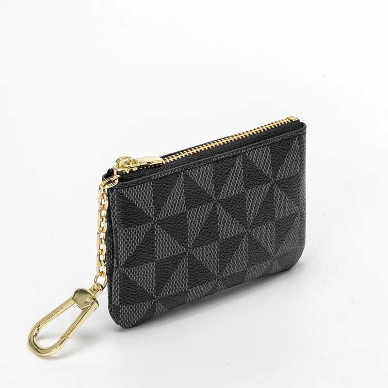 Luxury Leather Plaid Mini Storage Bag keychain Men Women Key Bag Small Coin  Purse Women Lipstick