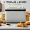 Bread Maker, 3.3LB Larger Bread Machine 15-in-1 Stainless Steel & Nonstick Ceramic Pan & Auto Nut Dispenser Bread Maker 3