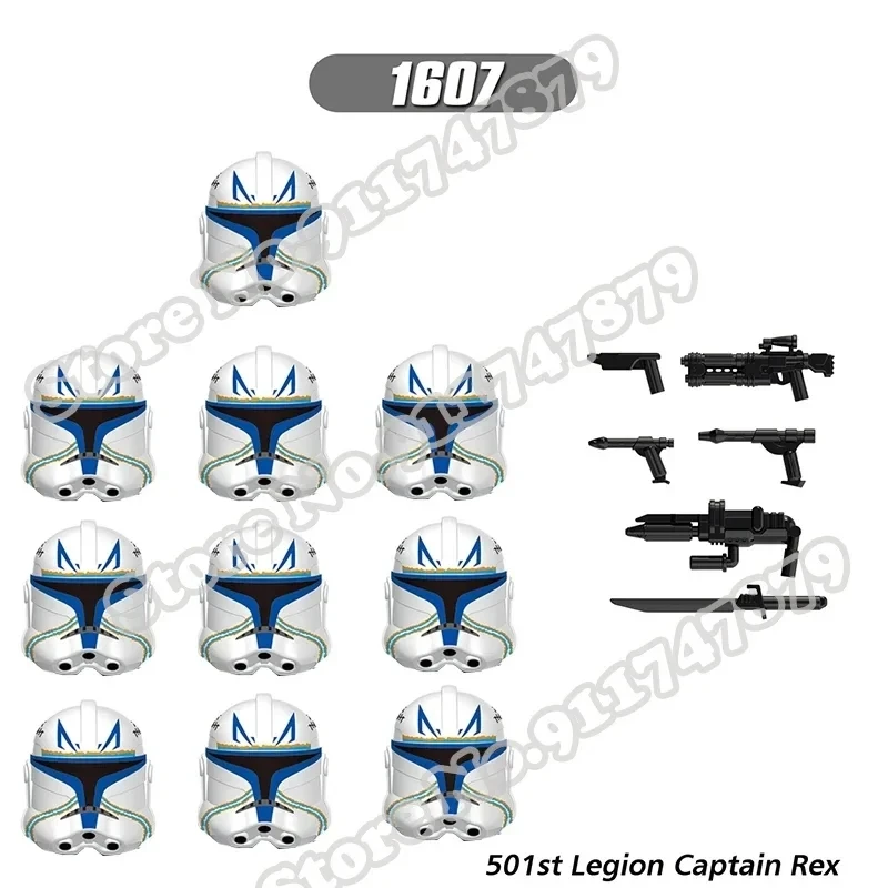 

Hot Toys 10PCS/set Clone 501st legion Troopers with Captain Rex Assemble Building Blocks Bricks Star Action Figure Wars Toys