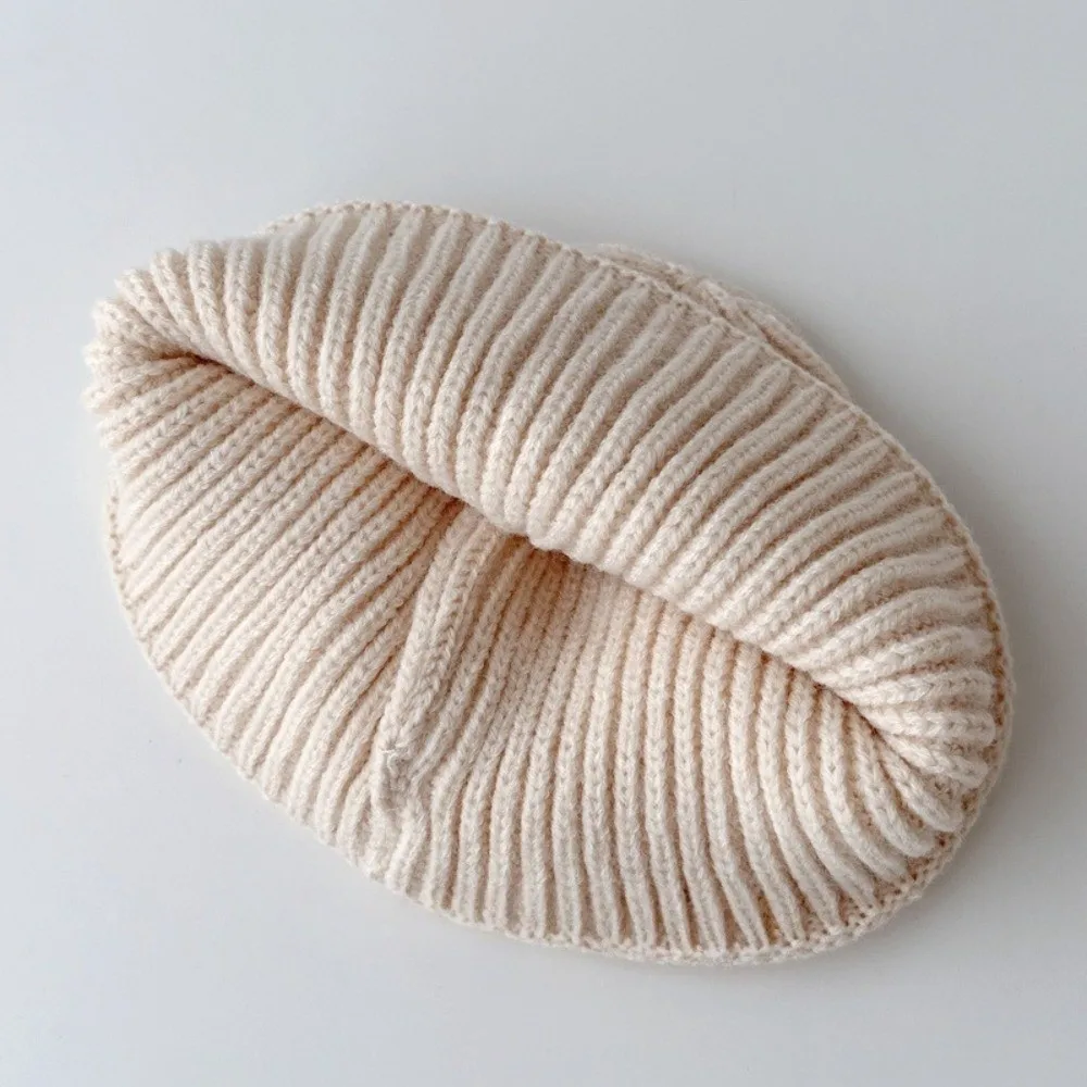 Crochet Wool Baby Beanie Cap for Toddler Boys and Girls