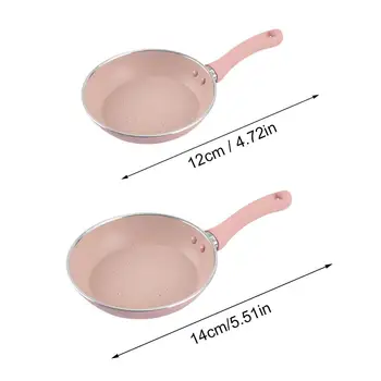 12/14 cm Mini Frying Pan Non-Stick Steel Frypan Pot Saucepan Pink Egg Frying Pan For Cookware Kitchen Cookware