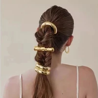 Bandes de cheveux double couche irrégulières en métal pour femmes, épingles à cheveux élastiques, bande de sauna, UL, mode, bijoux, accessoires, cadeau 4