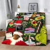 How the G-Grinch Christmas Printed Blanket Picnic Blankets Warm Blanket Soft and Comfortable Blanket Home Travel Birthday 2