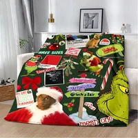 How the G-Grinch Christmas Printed Blanket Picnic Blankets Warm Blanket Soft and Comfortable Blanket Home Travel Birthday 2
