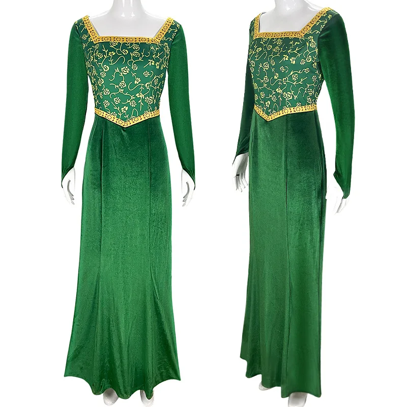 

Fiona Cosplay Adult Girls Dress Suits Women Carnival Party Princess Girls Green Dress Anime Halloween Costumes for Women