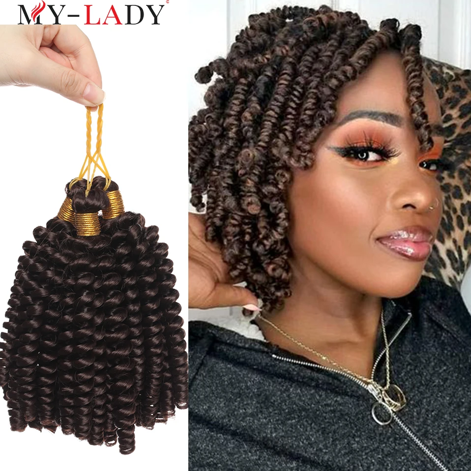 My-Lady Synthetic 6inches Bundle Hair Deals Extensions For Afro Woman Party Daily Soft African Curls Strand Curly Brazilian