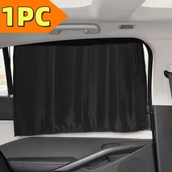 Universal Cartoon Sunshade for Car Windows - Suction Cup UV Protection for Kids and Babies (Black - Curtain - 1PC)