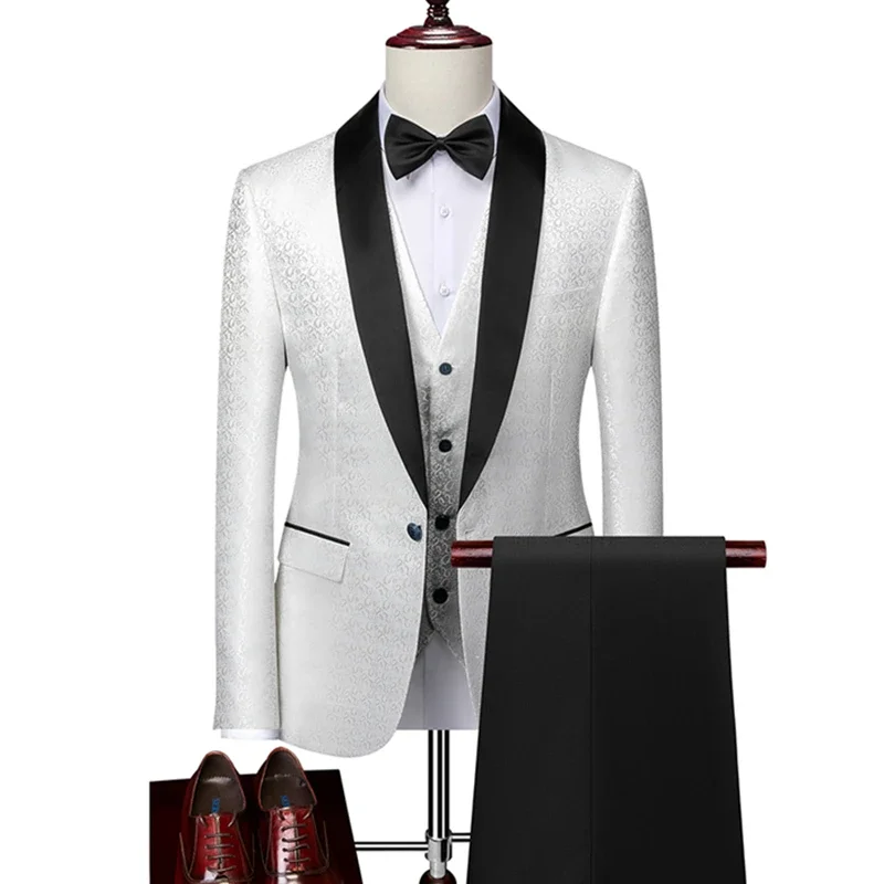 Men's Suit mens suit Suit Jacket Pants Vest 3 Pcs Set Fashion New Casual Boutique Business British Style Blazers Coat Trousers Waistcoat