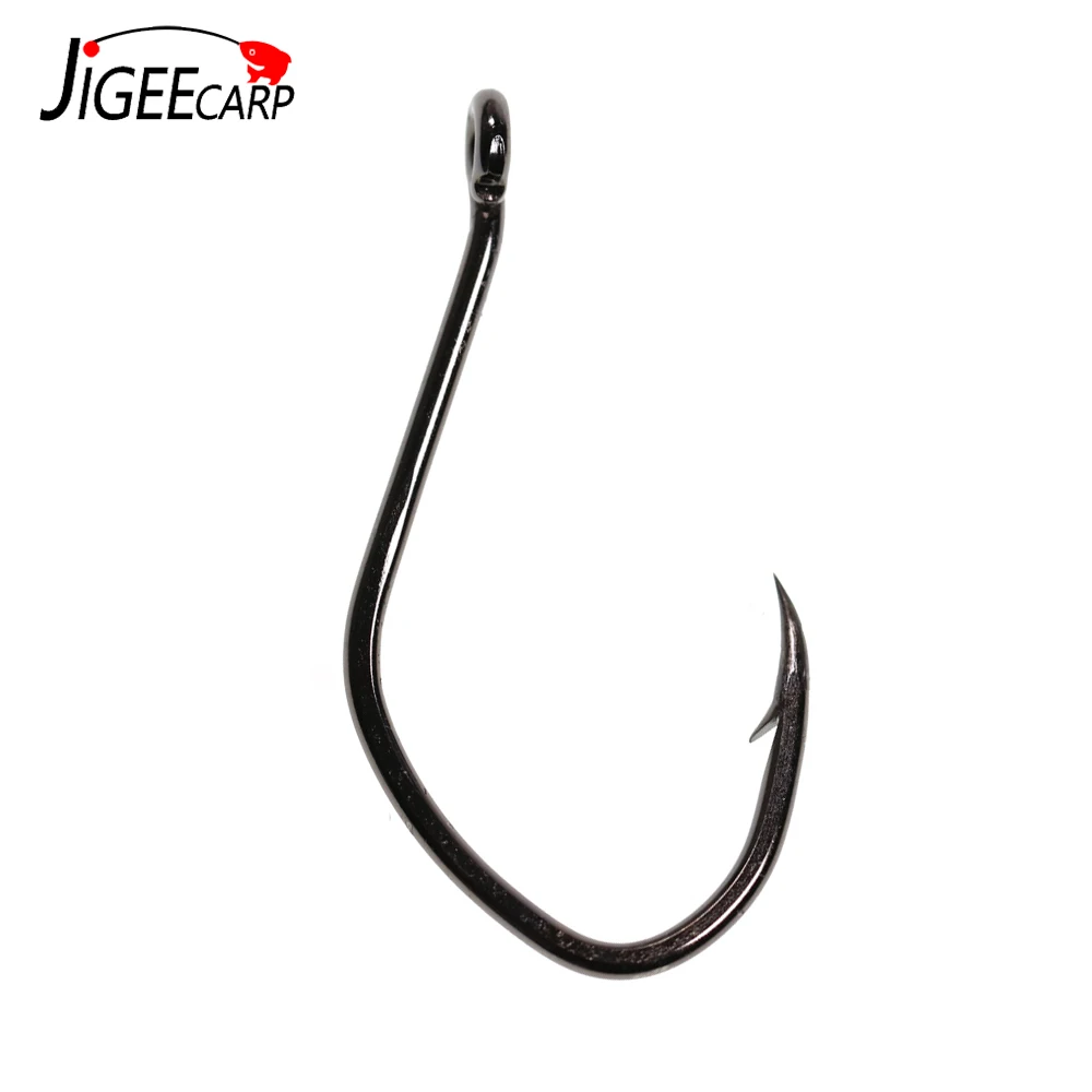 

JIGEECARP 20pcs Barbed Catfish Fishing Hooks High Carbon Steel Catfish Hook 3/0 2/0 1/0 6 8 V Hook Fishing Tackle