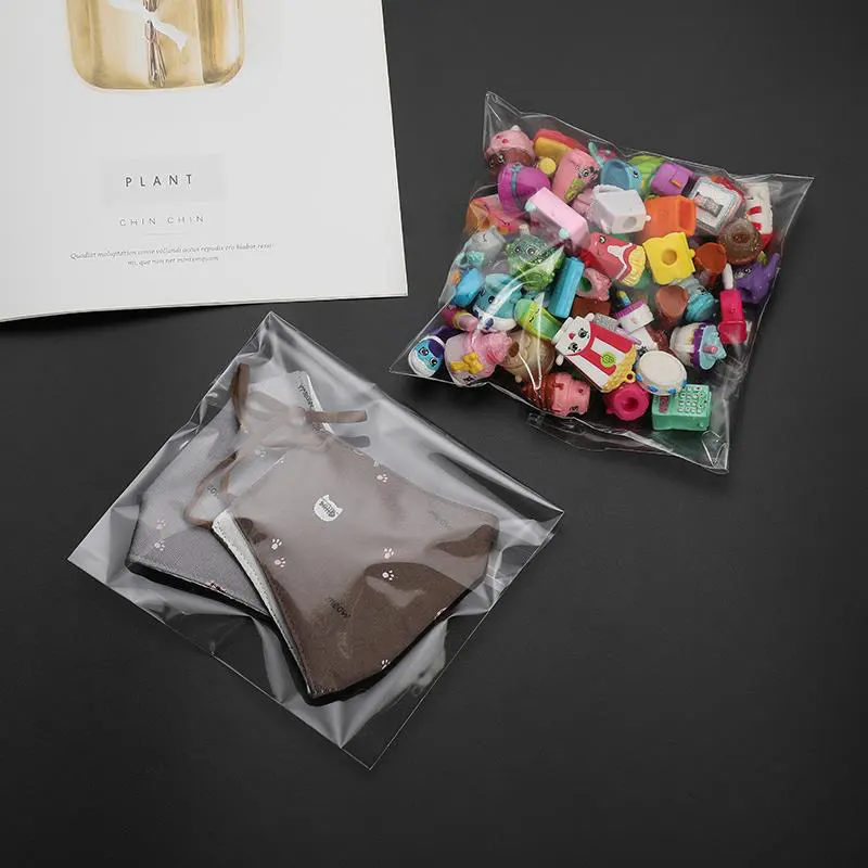 Cellophane Self-adhesive Bag Plastic Opp Transparent Sealed Jewelry Gift Food Candy Chothes Cake Packaging Clear Pouches 5