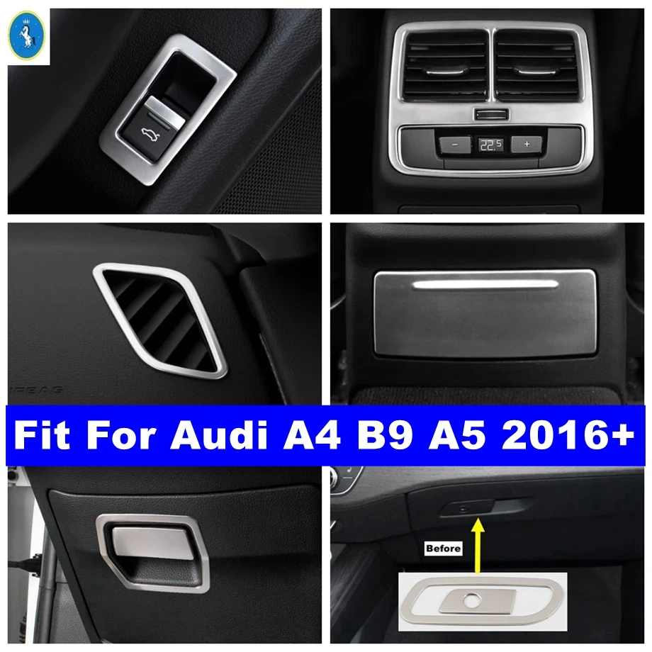 

Air AC Outlet / Glove Storage Box / Trunk Switch Control Button Cover Trim For Audi A4 B9 A5 2016 - 2021 Interior Accessories