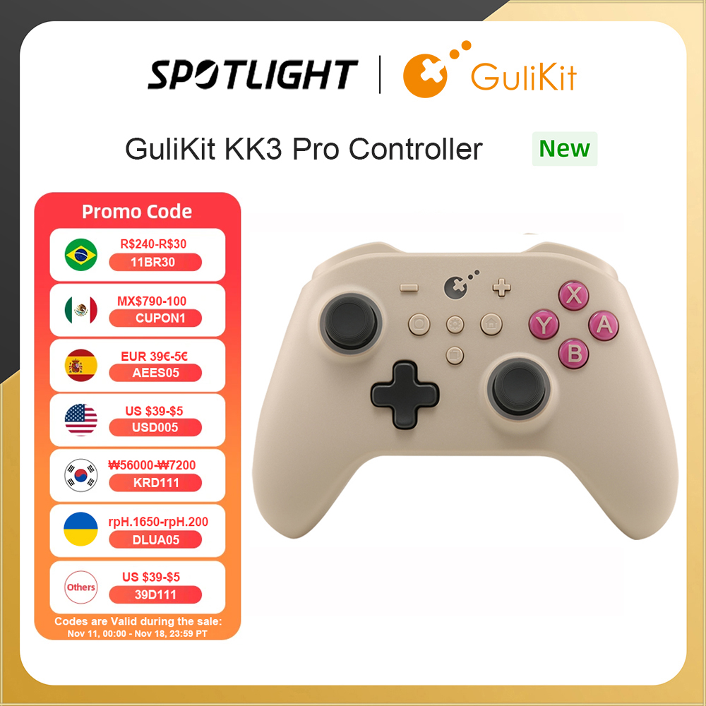 GuliKit KK3 Pro Controller with Hall Effect Joysticks & Triggers KingKong 3 NS38 Gamepad for Windows Nintendo Switch Android iOS
