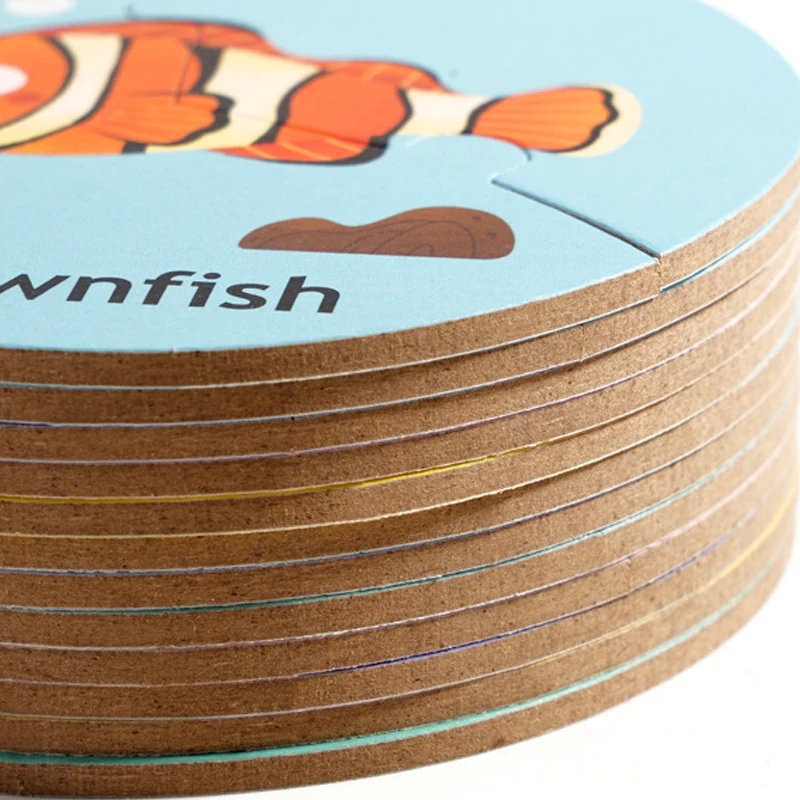 Educational Puzzles Round Puzzle Toys Circular Animal Pairing Board Game