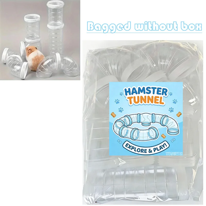 Hamster-Röhren-Set Transparente Gebogene Röhre Haustier-Käfig-Tunnel Verbindungstunnel Übungsspielzeug Geeignet für Mäuse, Hamster, Ratten und andere