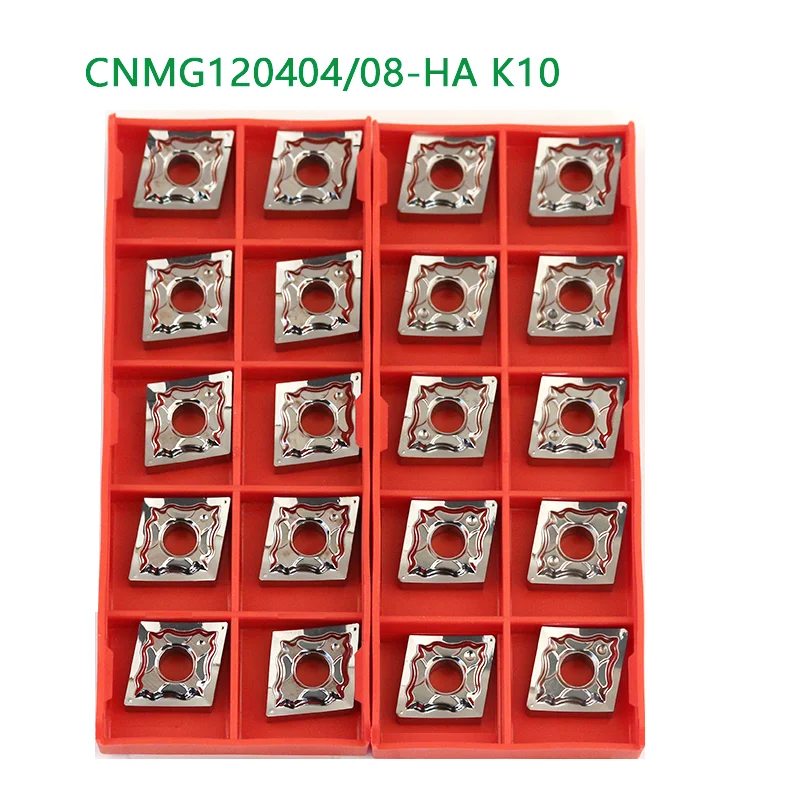 

10pcs CNMG120404 CNMG120408 HA K10 Carbide Insert CNC Lathe Metal Cutting Tool CNMG Blade Turning Tools for Aluminum Copper